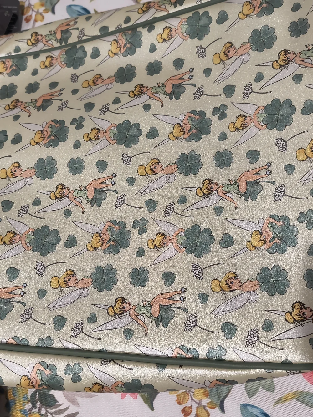 Loungefly Green & Cream Tinker Bell Patterned Tote